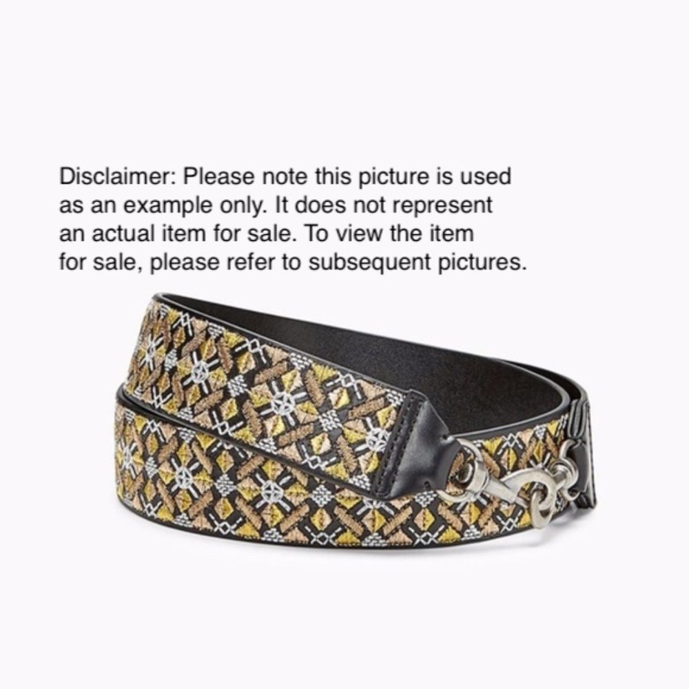 Rebecca Minkoff Leather Gold and Silver Guitar Str